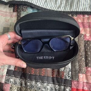 THE KRIPT Blue Lens Black Frame Sunglasses
